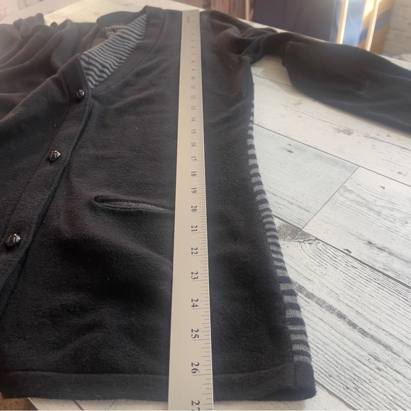 Foxcroft Elbow Patch Button Up Strip Back Cardigan Small - Picture 3 of 9